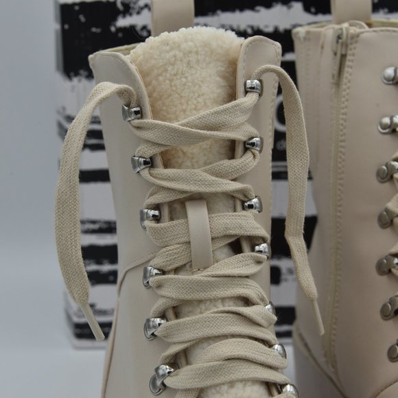 NIB DV Dolce Vita Oderra Women's Ankle Combat Boots, Off White, 9.5 - Picture 4 of 13